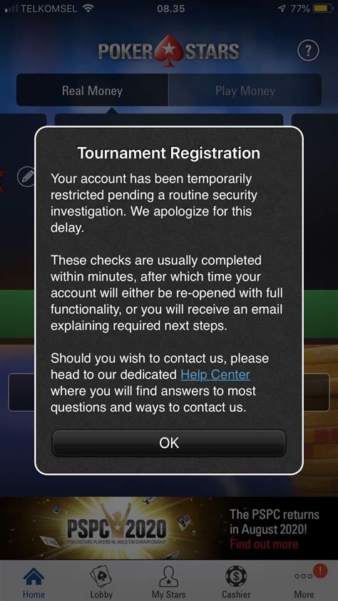 PokerStars mx players account was blocked